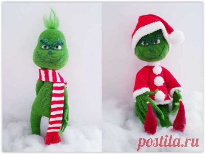 Гринч крючком - бесплатное описание вязания