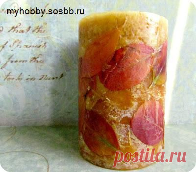 Декупаж свечи осенними листьями - Декупаж - Рукоделие и творчество - Каталог статей - Рукоделие-мое хобби
