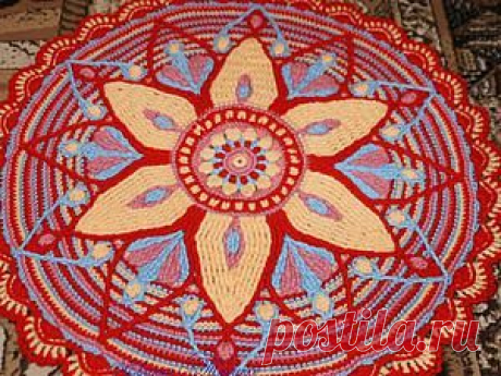 Вяжем крючком коврик-мандалу. Часть 1 - Ярмарка Мастеров - ручная работа, handmade