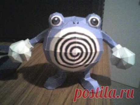 POLIWHIRL 061 / POLIWHIRL  - Pokémon Papercraft  Name:  Poliwhirl  Type:  Water  Species:  Tadpole Pokémon  Height:  1.0 m (3' 3")  Weight:  20.0 kg (...