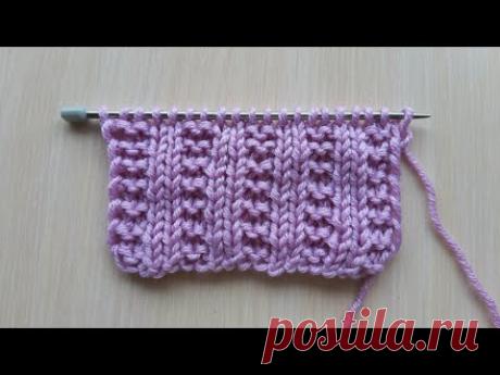 Узор спицами для начинающих. Проще не найти Knitting pattern - YouTube