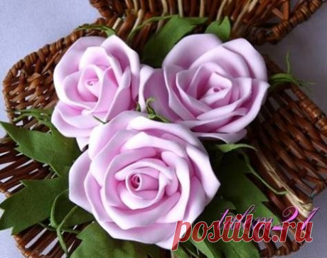 Роза из фоамирана. Мастер класс.