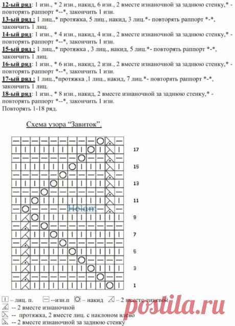 Узор спицами - схема