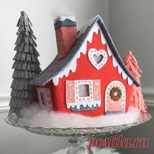 Зимние домики из фетра Зимние домики из фетраСделанные из фетра, они будут в новогодние праздники украшать дом год за годом.