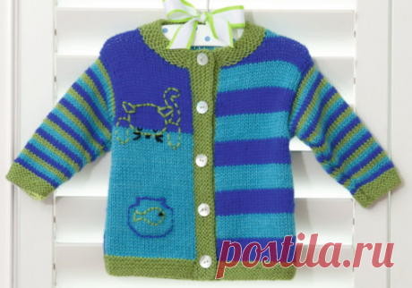 Cathy Cat Cardigan: Baby Knitting Patterns | Make It Coats