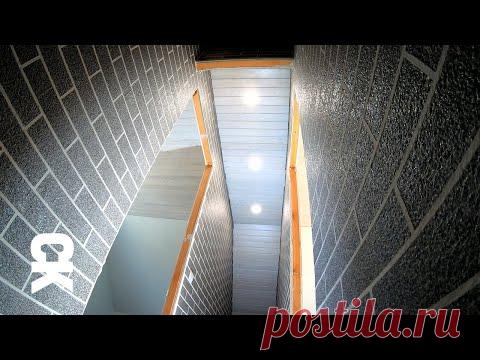 Монтаж вагонки на стены, скаты и потолок. Как сделать красиво своими руками? Лестничный проём.