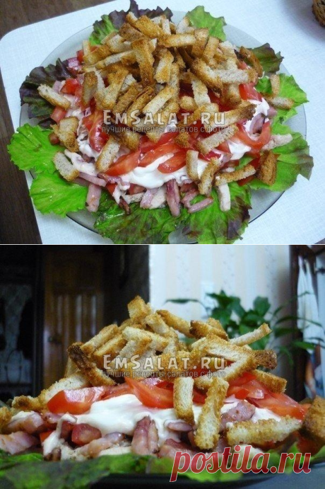 Вкусный мясной салат "Кармен" с курицей и ветчиной