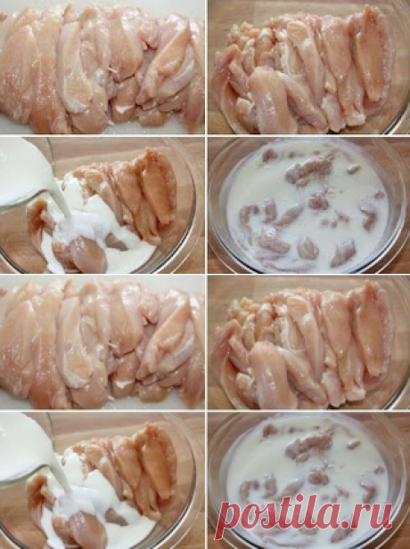 Лучшие кулинарные рецепты: Тушеная куриная грудка в кефире
