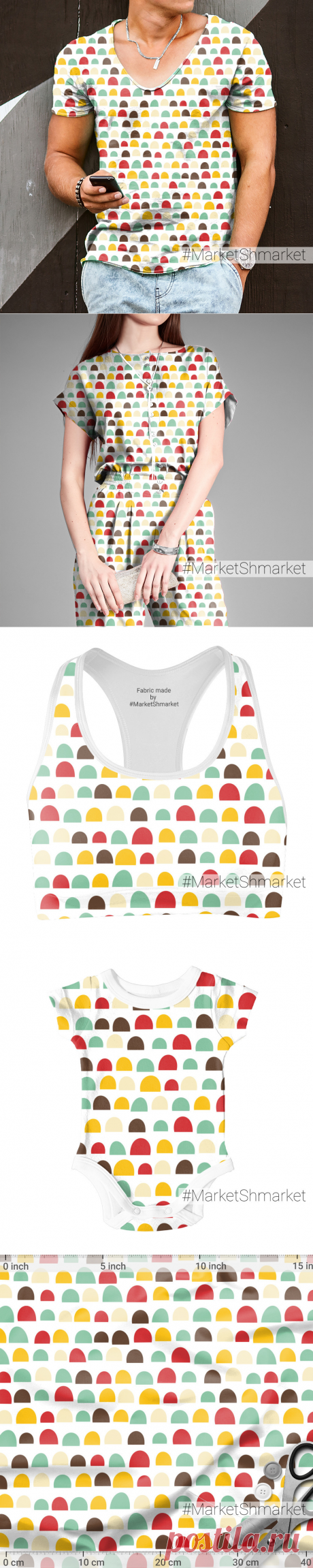 Ткань Цветные кочки - закажи на #MarketShmarket.com любая ткань с любым принтом