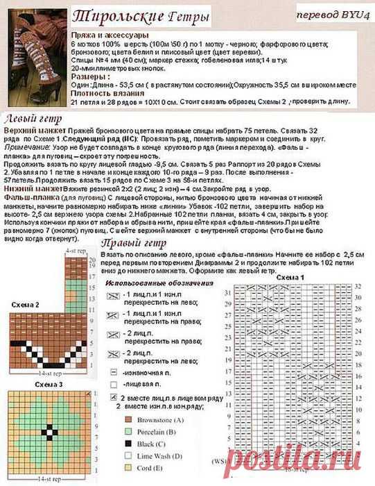 Тирольские гетры. | Золотые спицы