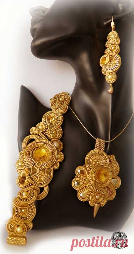 (1) Yellow soutache set by caricatalia.deviantart.com on @deviantART | сутаж