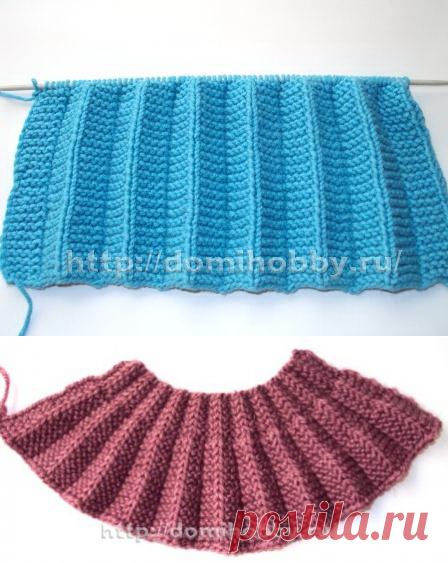 Вязание с эффектом "плиссе" складки