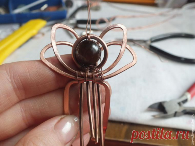 Изготавливаем парные шпильки-цветочки в технике wire wrap - Ярмарка Мастеров - ручная работа, handmade