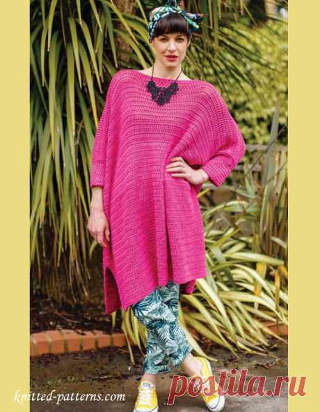 Туника оверсайз крючком. / knitted-patterns.com