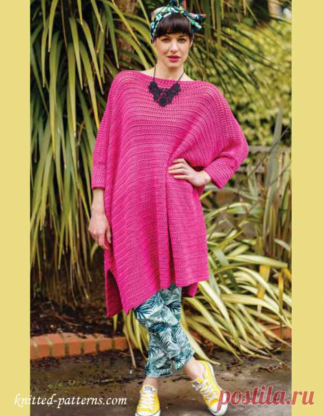 Туника оверсайз крючком. / knitted-patterns.com