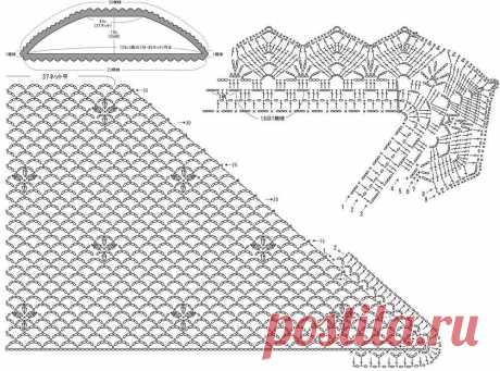 Маленькая шаль с каймой