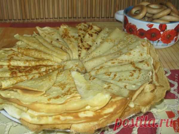 Тонкие блины без яиц