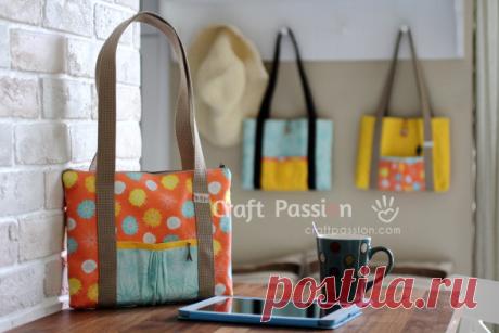 Tablet Bag - Free Sew Pattern | Craft Passion – Page 2 of 2 Free sewing pattern of tablet bag to carry devices, eg. iPad, Kindle, Note, also great for books. Sew it with or without zipper. – Page 2 of 2