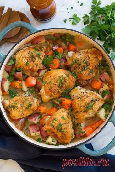 Домашняя тушеная курица с овощами – пошаговый фото рецепт