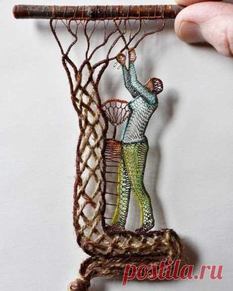 New Small-Scale Scenes Created in Colored Lace by Ágnes Herczeg | Colossal