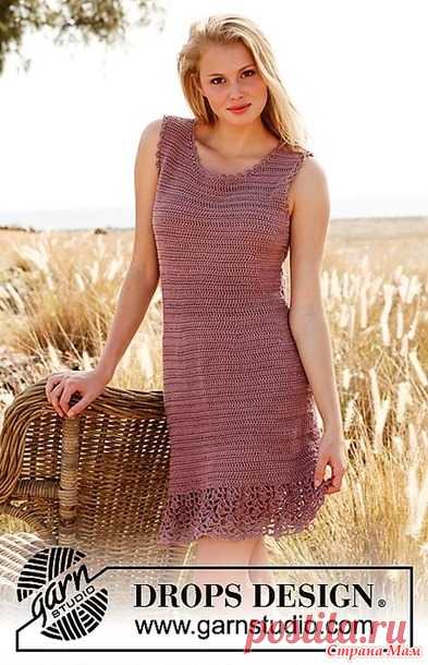 . Летнее платье Purple Crocus от DROPS Design - Все в ажуре... (вязание крючком) - Страна Мам