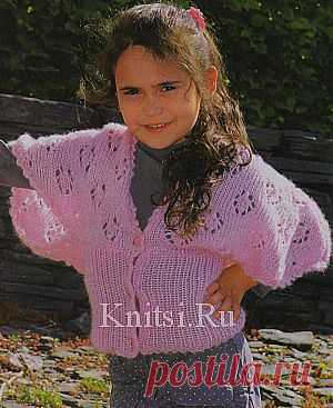 Ажурный жакет-накидка. Вязание для детей / Детское / Спицами