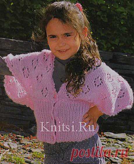 Ажурный жакет-накидка. Вязание для детей / Детское / Спицами