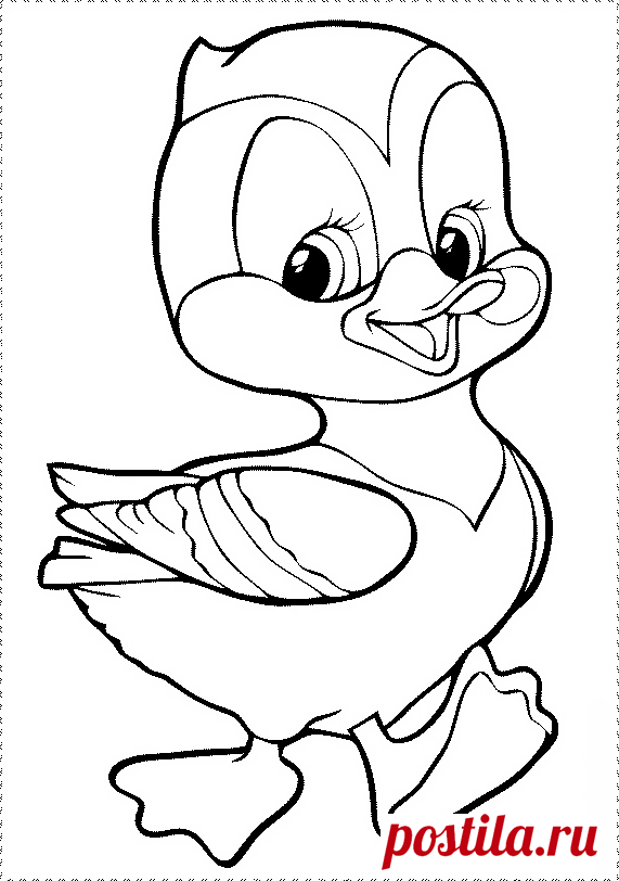 Картинка раскраска утенок