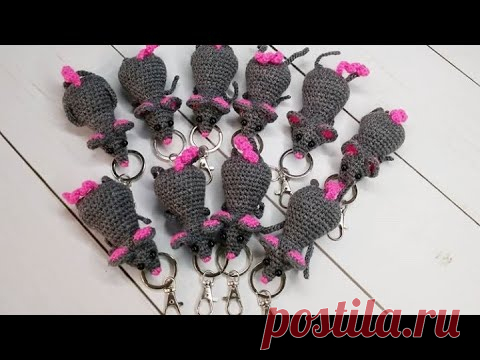 МК ПО ВЯЗАНИЮ. Как связать брелок -крысу крючком. Амигуруми своими руками для начинающих