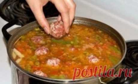 Вкусный суп с фрикадельками