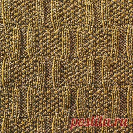 Узор № 81 - рельефный узор в клетку. Схему вязания и условные обозначения вы сможете увидеть на сайте.