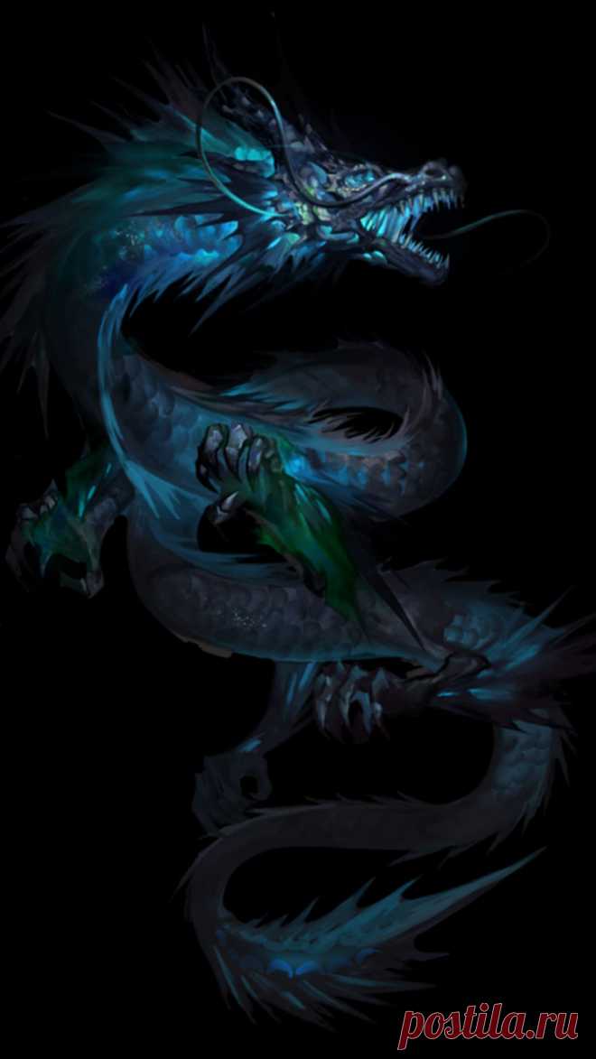 Скачать обои на блокировку телефона дракон на черном фоне.
