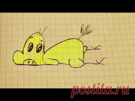 Как превратить слово DUCK (утка) в рисунок /How to turn the word DUCK into a drawing