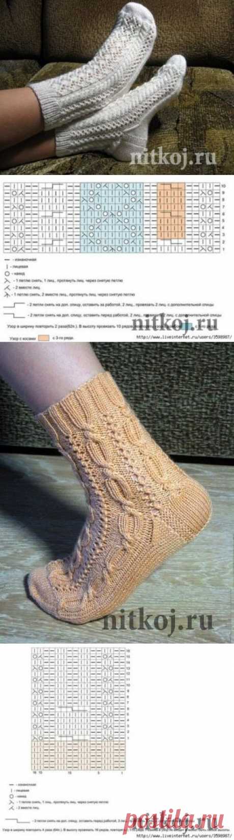 Ажурные носочки, подборка схем » Ниткой - вязаные вещи для вашего дома, вязание крючком, вязание спицами, схемы вязания