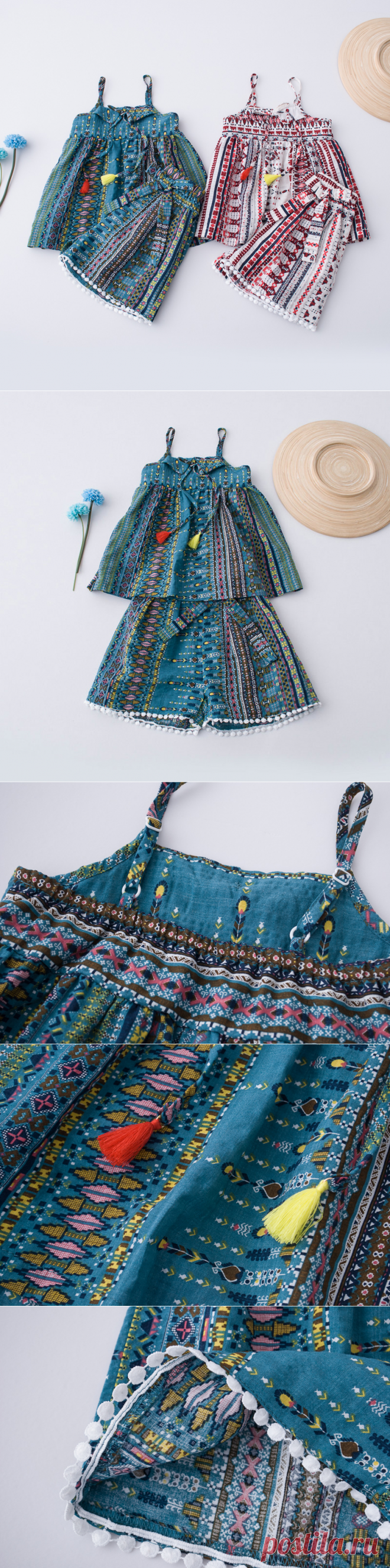 Hurave 2017 Повседневная Стиль комплекты для девочек геометрический рубашка + шорты для Для детей, на лето модная детская одежда Комплекты хлопковой одежды купить на AliExpress