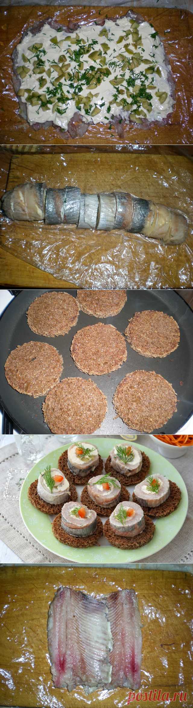 Рулетики из сельди