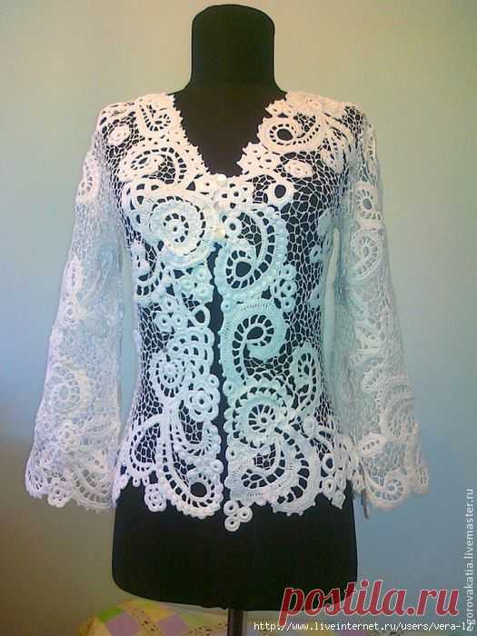 Белый ажурный жакет