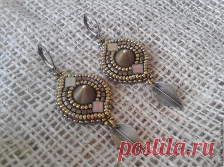 Серьги "С шипами" | biser.info - всё о бисере и бисерном творчестве