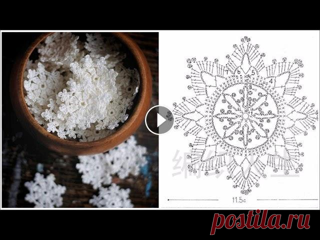 ❄️ Снежинки крючком схемы ❄️ CROCHET SNOWFLAKES PATTERNS ❄️ Красивые ажурные снежинки крючком - видео подборка схем для вязания крючком и вдохновения. Сохранить и распечатать схемы вязания крючком ажурных снежи...
