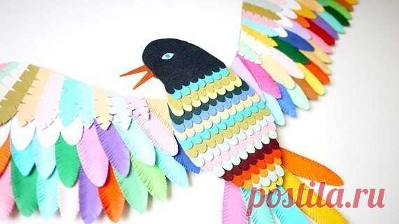 НАША СТРАНА МАСТЕРОВ: Милое панно из бумажных перьев