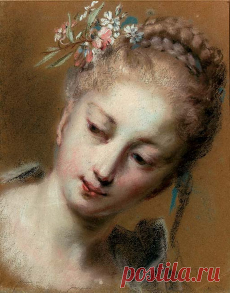 Розальба Каррьера \ Rosalba Carriera (Italian, 1675-1757). Женское очарование в стиле рококо.