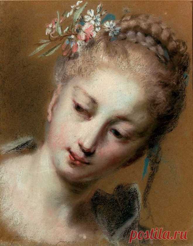 Розальба Каррьера \ Rosalba Carriera (Italian, 1675-1757). Женское очарование в стиле рококо.