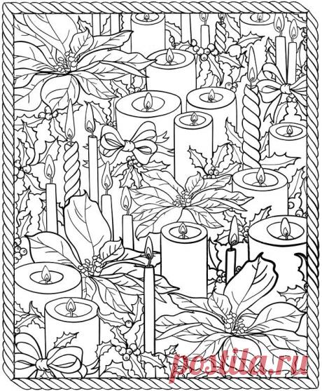 Зима в раскрасках для взрослых - 6 шаблонов для творчества