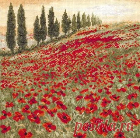 Poppy Field. Anchor. Скачать схему вышивки крестиком — Дом крестика