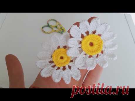 İstediğiniz Her Yerde Kullanabileceğiniz Örgü Papatya Modeli Knitting Daisy Flower #daisy​ #flower​