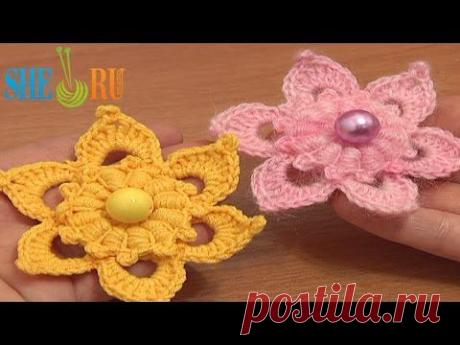Crochet Flower Puff Stitch Center Tutorial 72 Crochet Flower Library Free Patterns - YouTube