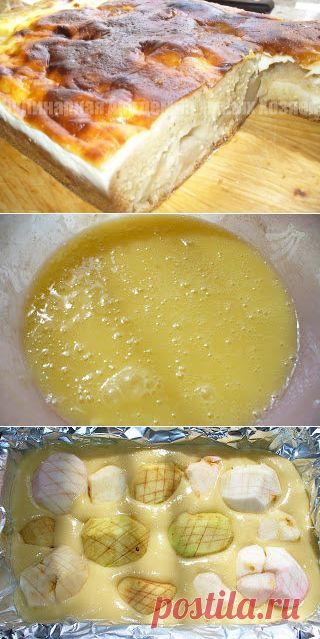 Яблочный пирог на сметане - нежный, пушистый и высокий