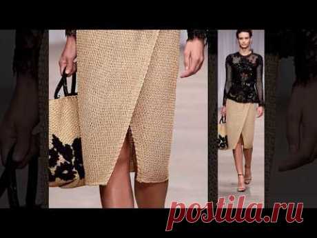 Pletena moda.Вязаные юбки с запахом