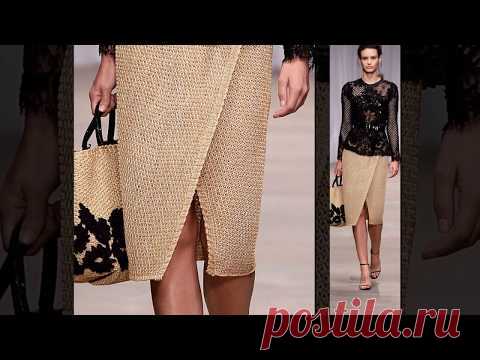 Pletena moda.Вязаные юбки с запахом