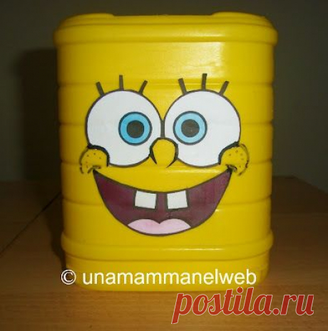 Губка Боб копилку DIY - мама в Интернете